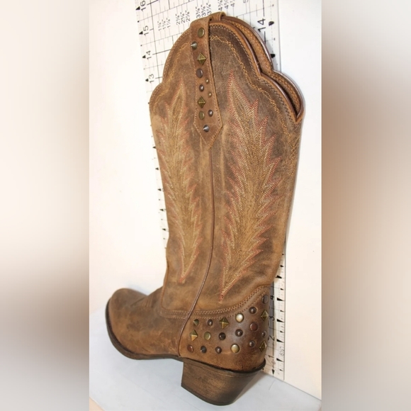 Ariat Dusty Diamond 10018598 Womens 7 B Tawny Brown Leather Western Boots - Picture 14 of 15